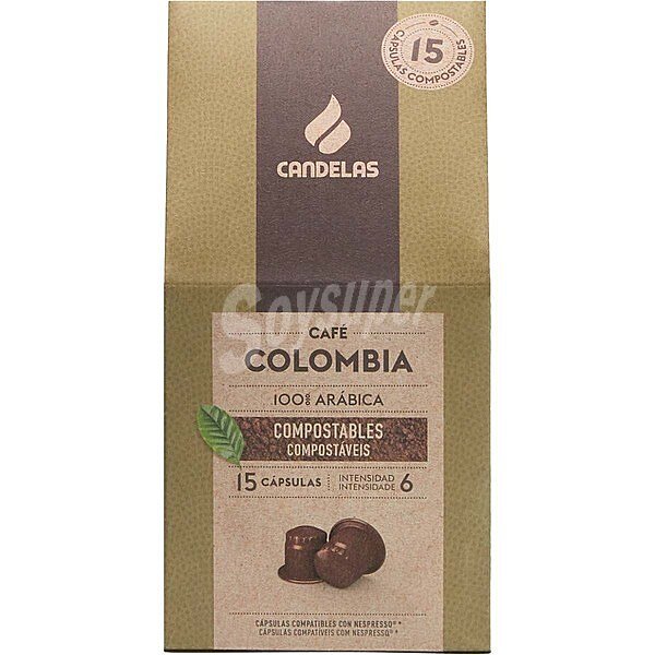 Café Colombia 100% arábica intensidad ápsulas compostables y compatibles con máquinas Nespresso