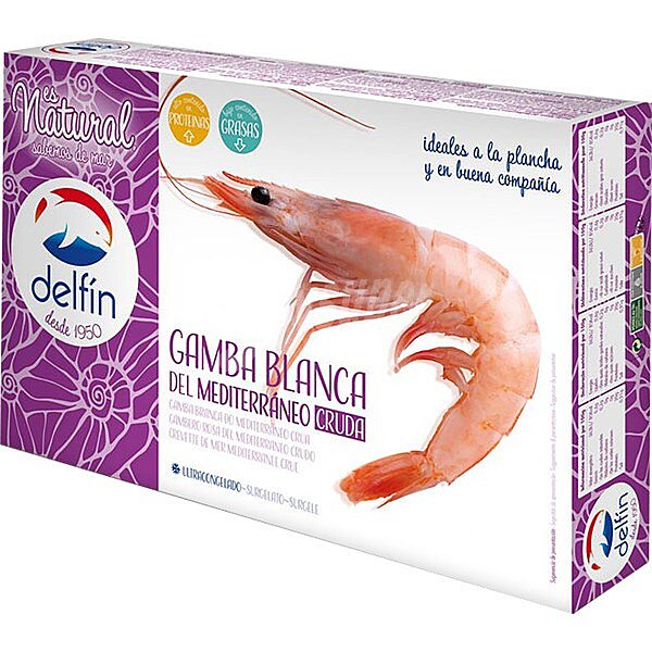 Gamba blanca del Mediterráneo cruda 60-80 piezas