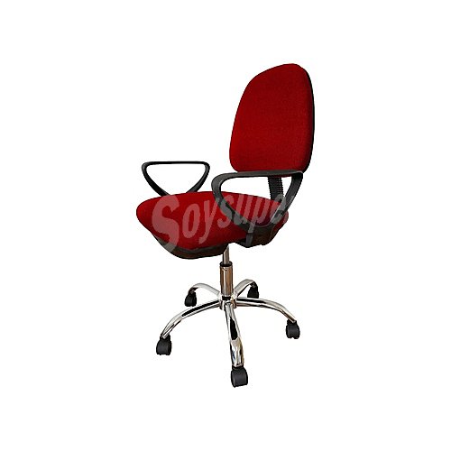 Silla escritorio roja con reposabrazos y regulable en altura, enjoy.