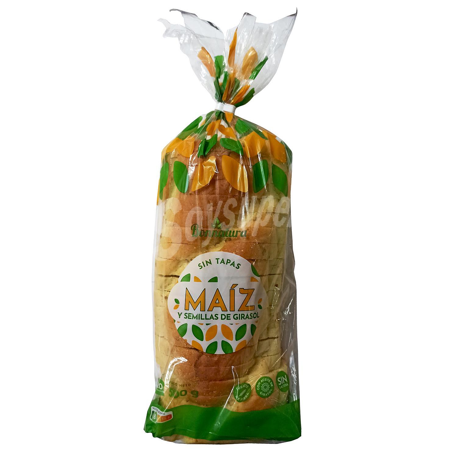 Pan de molde especial de maíz con pipas de girasol sin lactosa