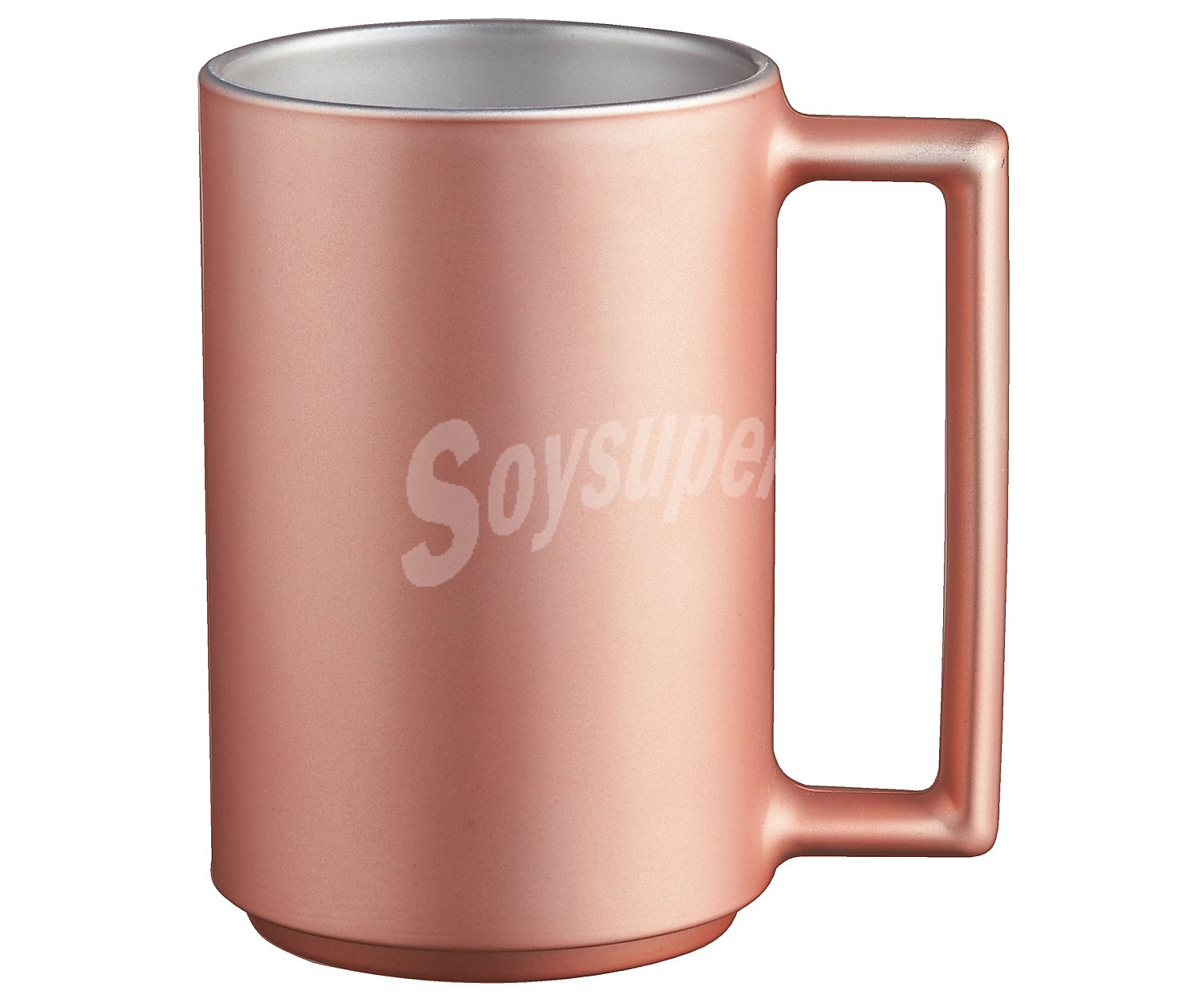 Taza de fabricada en vidrio templado color rosa pastel metalizado, modelo Ameno luminarc