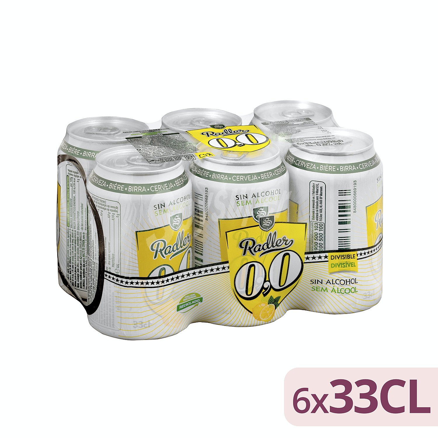 Cerveza radler con zumo natural de limón sin alcohol 0%