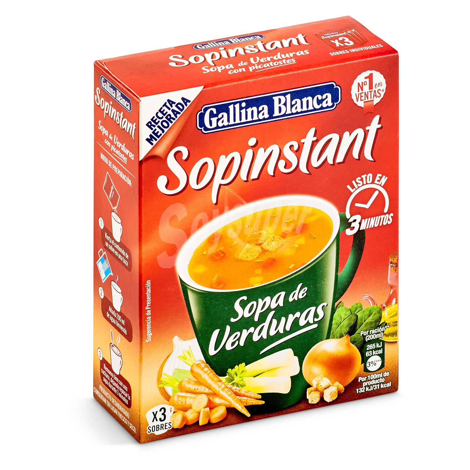 Sopinstant sopa de verduras 3 sobres