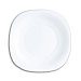 Plato llano cuadrado de vidrio color blanco, 26cm., Carine luminarc