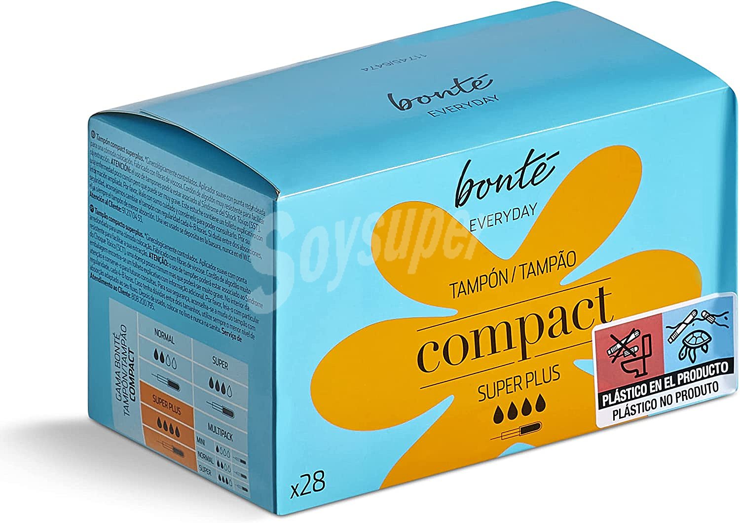 Tampón compacto con aplicador super plus Bonté Everyday