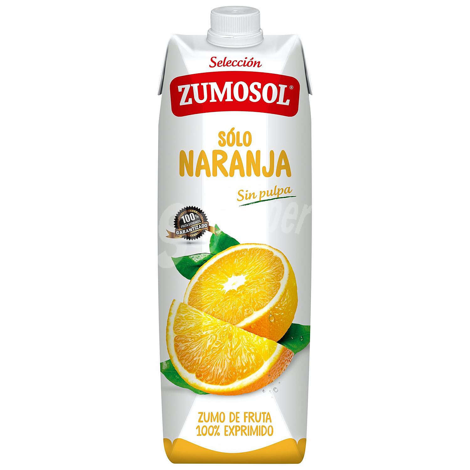 Zumo de naranja Zumosol exprimido sin pulpa