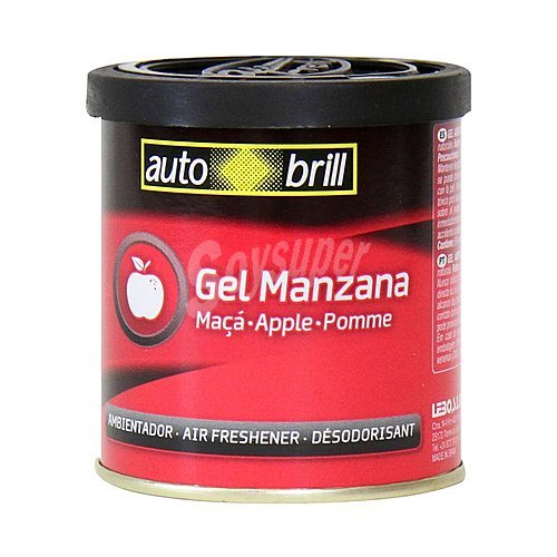 Ambientador en gel para coche en envase de lata con olor a manzana