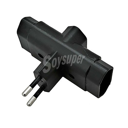 Adaptador 3 tomas bipolar 10a. 2300w negro, eurobric