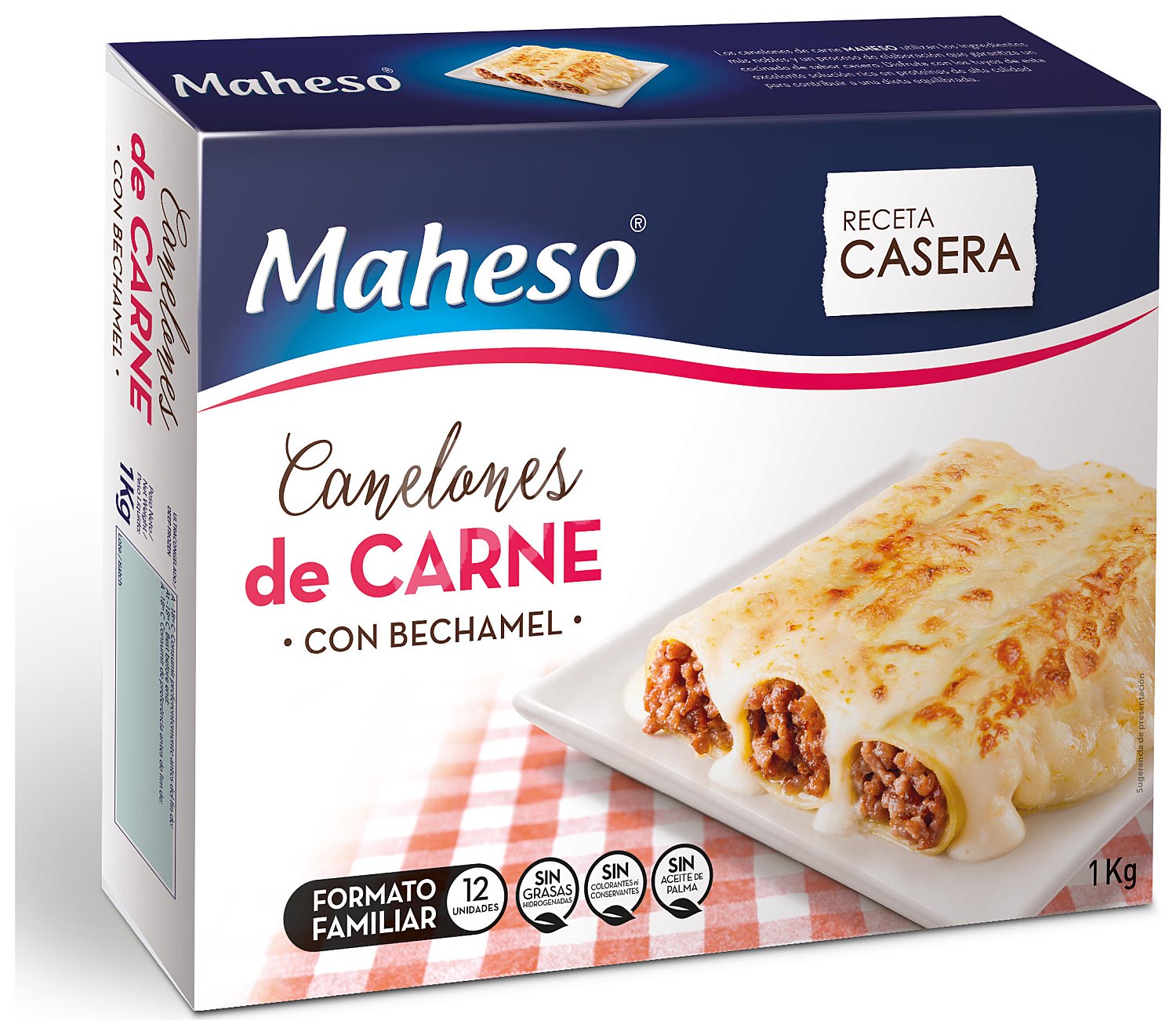 Canelones rellenos de carne y recubiertos con bechamel