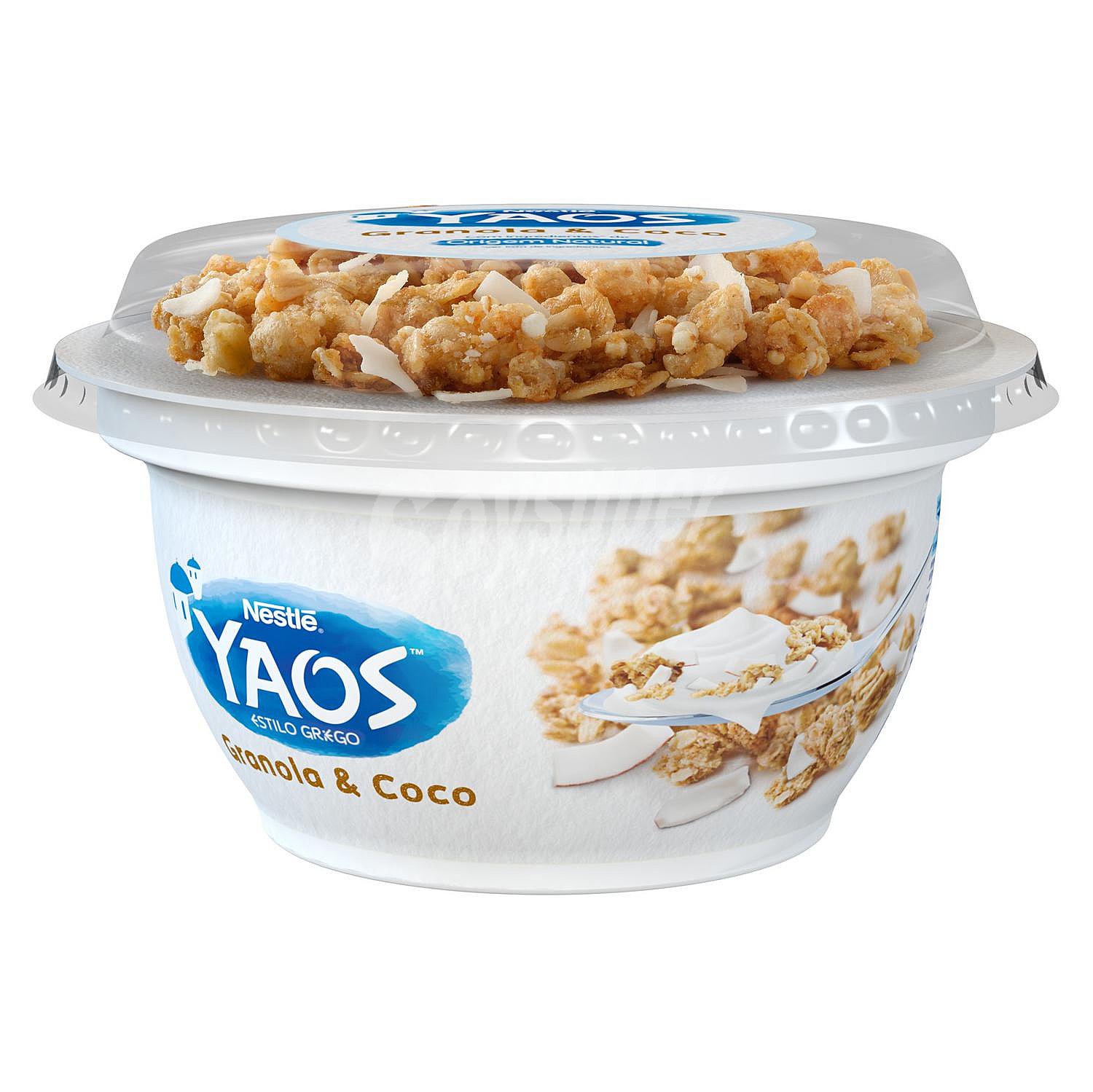 Yogur estilo griego de granola y coco Nestlé Yaos