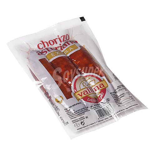 Vallina Chorizo asturiano de categoria extra ahumado y elaborado sin gluten ni lactosa vallina