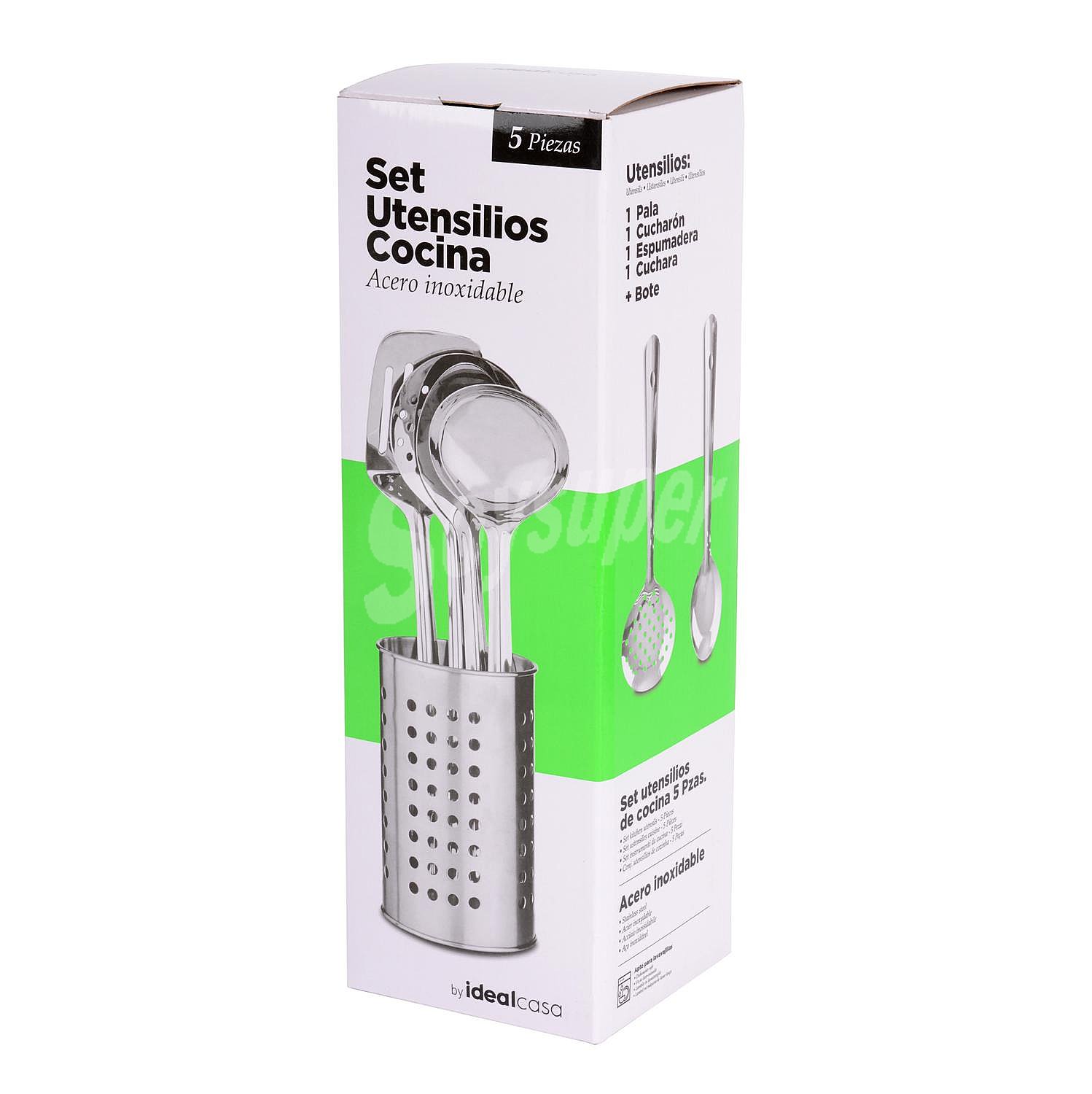 Set 5 Utensilios de Cocina Acero Inoxidable