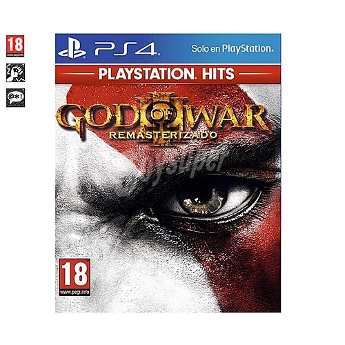 Videojuego God of War 3, remasterizado para Playstation 4, edición Hits. Género: acción. pegi: +18.