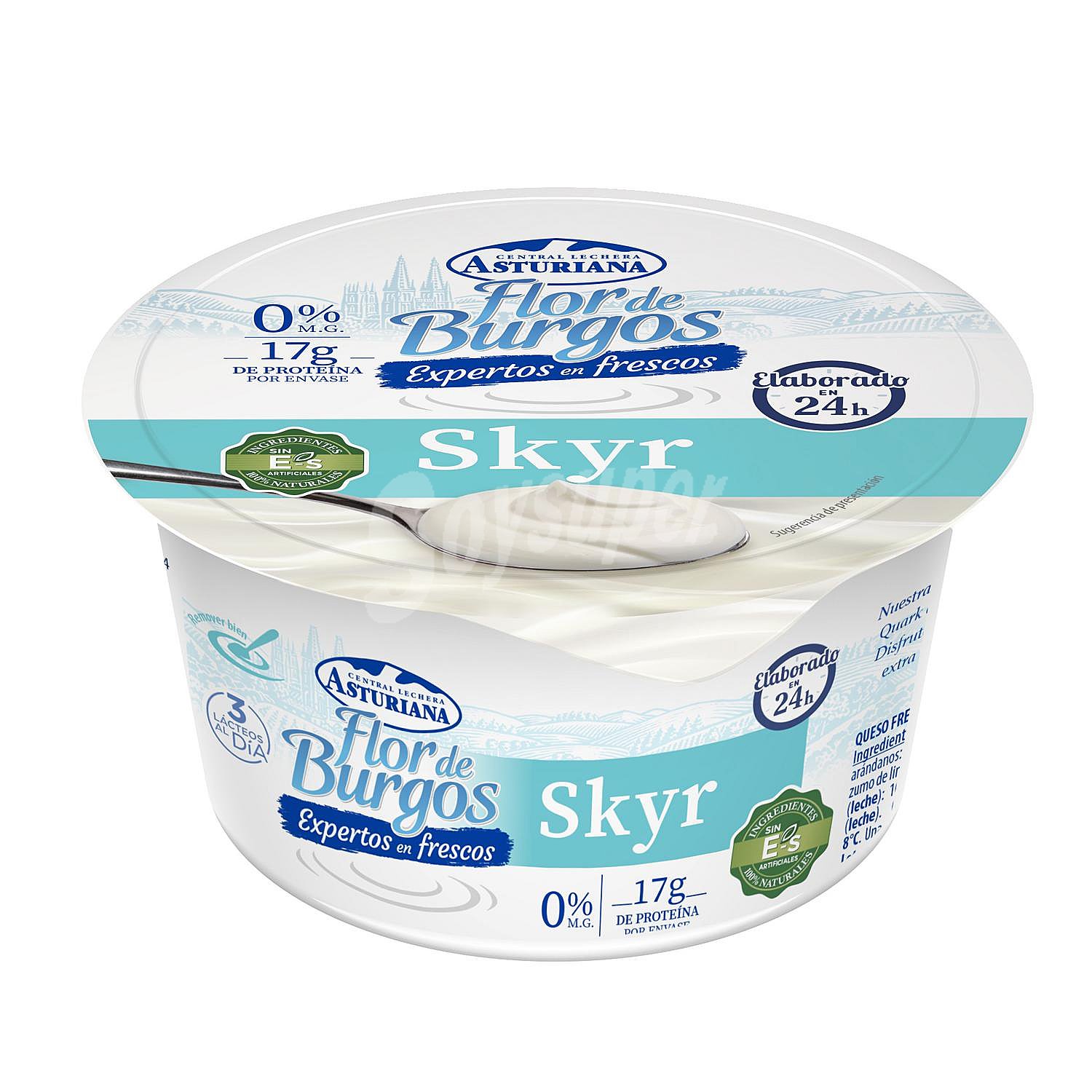 Queso fresco batido desnatado skyr Flor de Burgos Asturiana