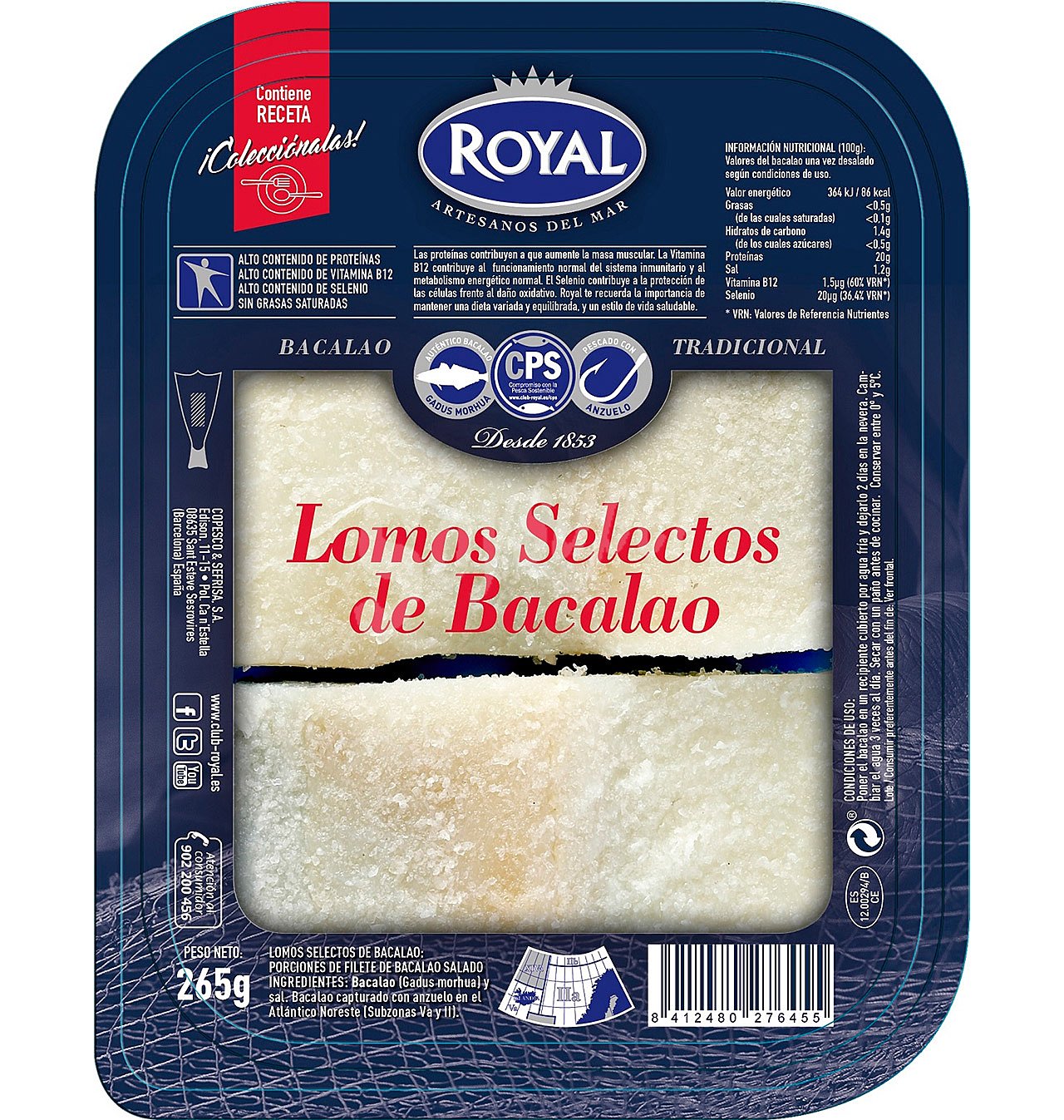 Lomos selectos de bacalao