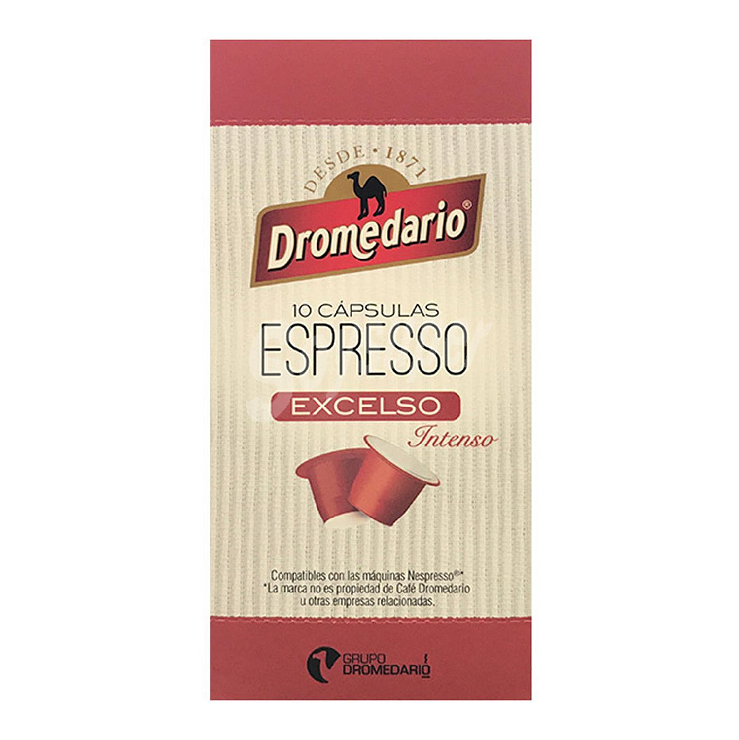 Café espresso intenso en cápsulas Dromedario compatible con Nespresso