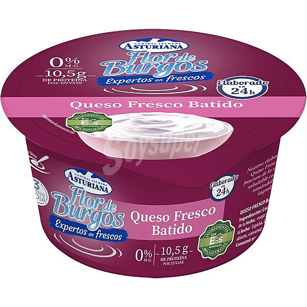 Asturiana queso fresco batido desnatado 0% m.g