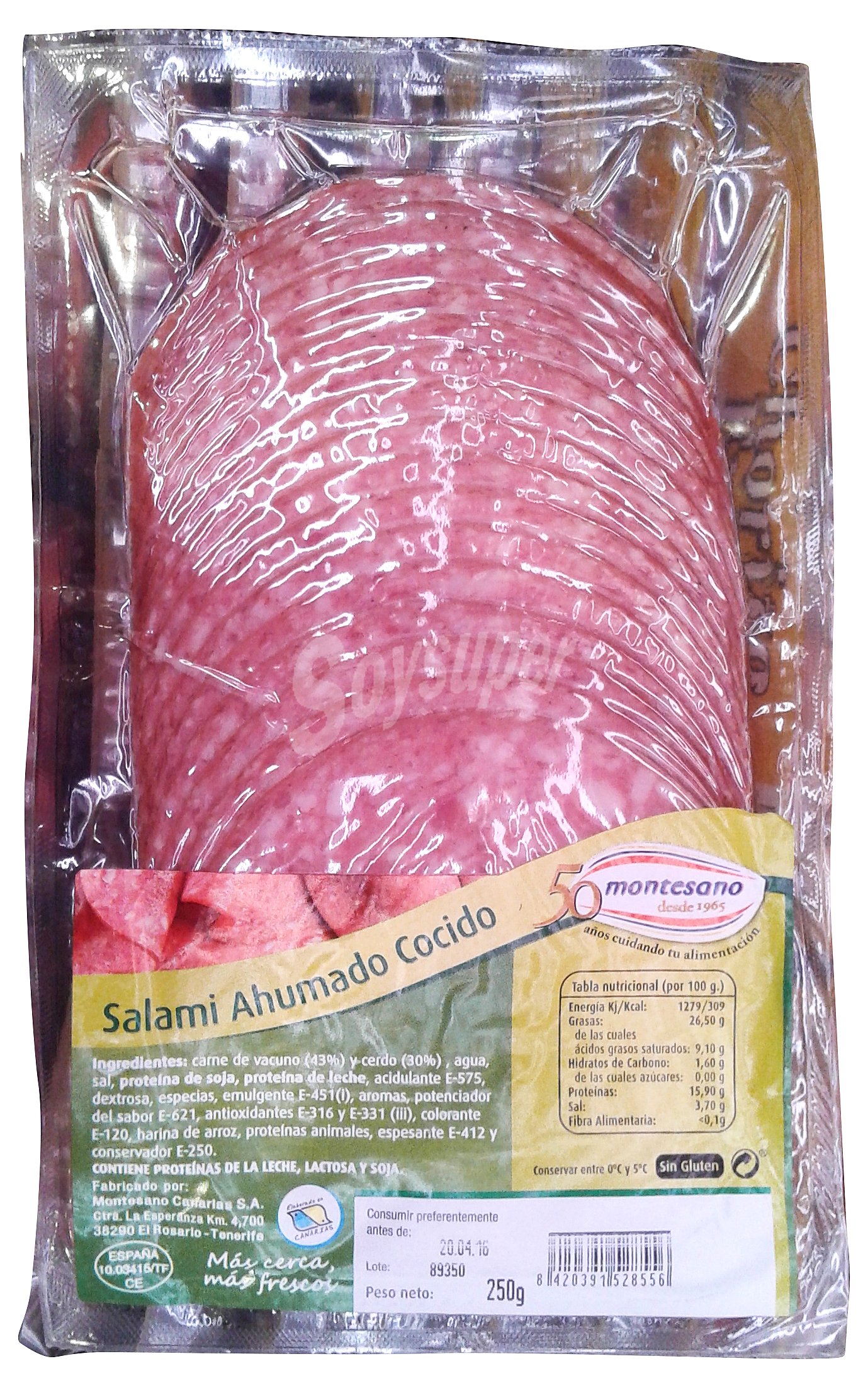 Salami ahumado lonchas