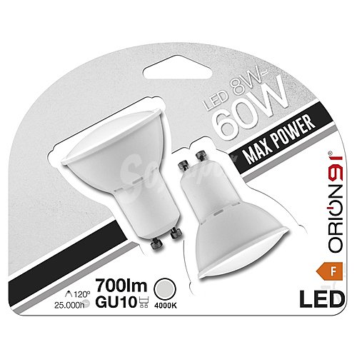 Bombillas Led GU10, 8W=60W, luz neutra 4000K, 700lm, sevenon