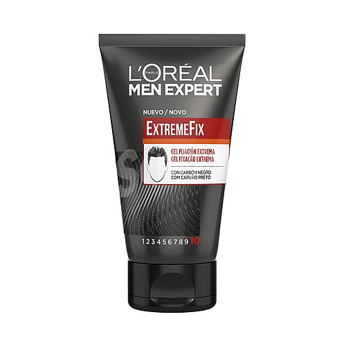 L'oréal Gel fijador extra fuerte (hasta 48 horas), enriquecido con cabón negro l´oréal Men expert extreme fix