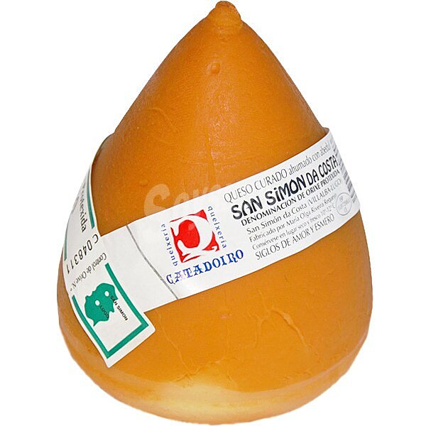 Queso curado ahumado con abedul elaborado con leche pasteurizada pieza 1,2 kg D.O.P. San Simón Da Costa peso aproximado