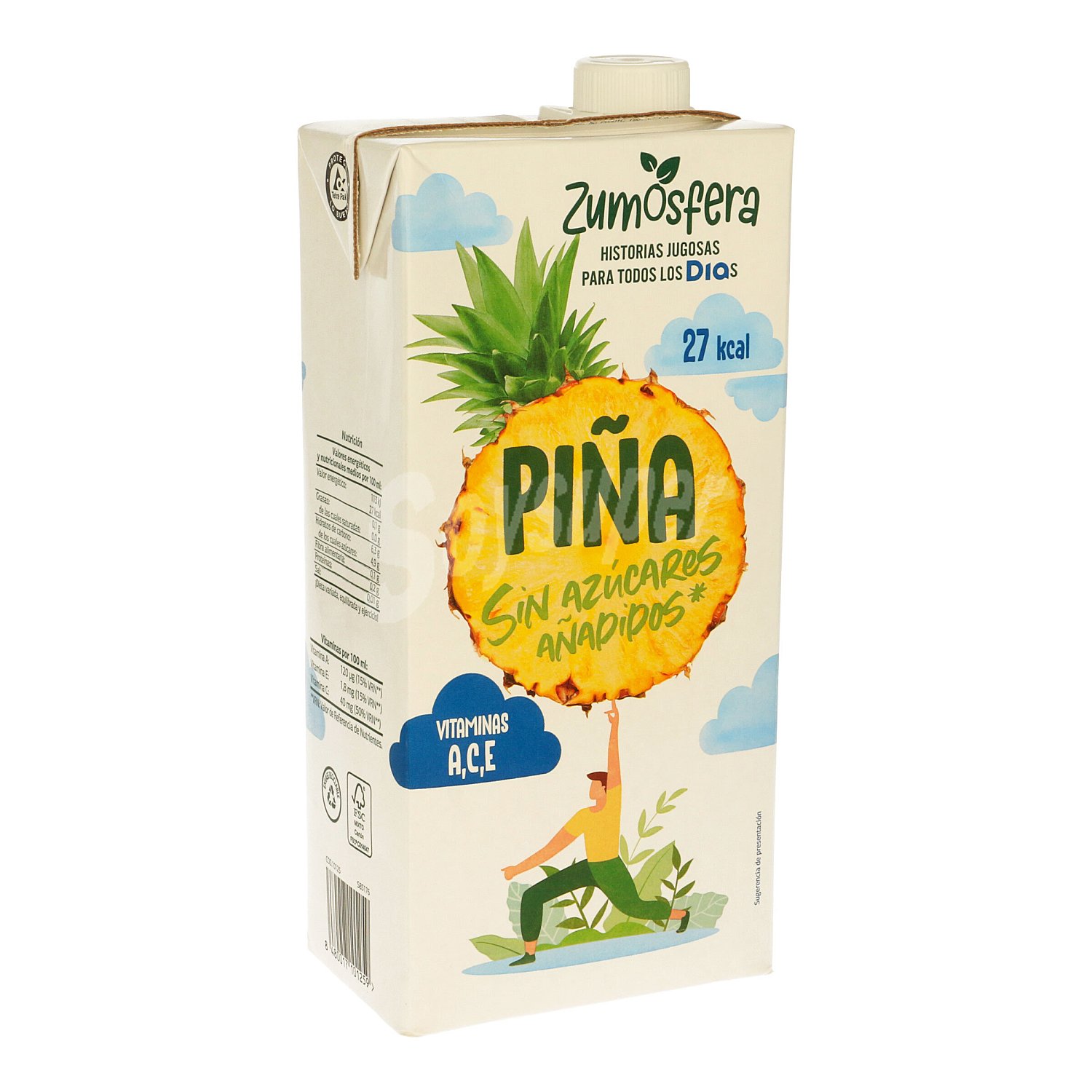 Zumo de piña sin azúcar añadido zumosfera