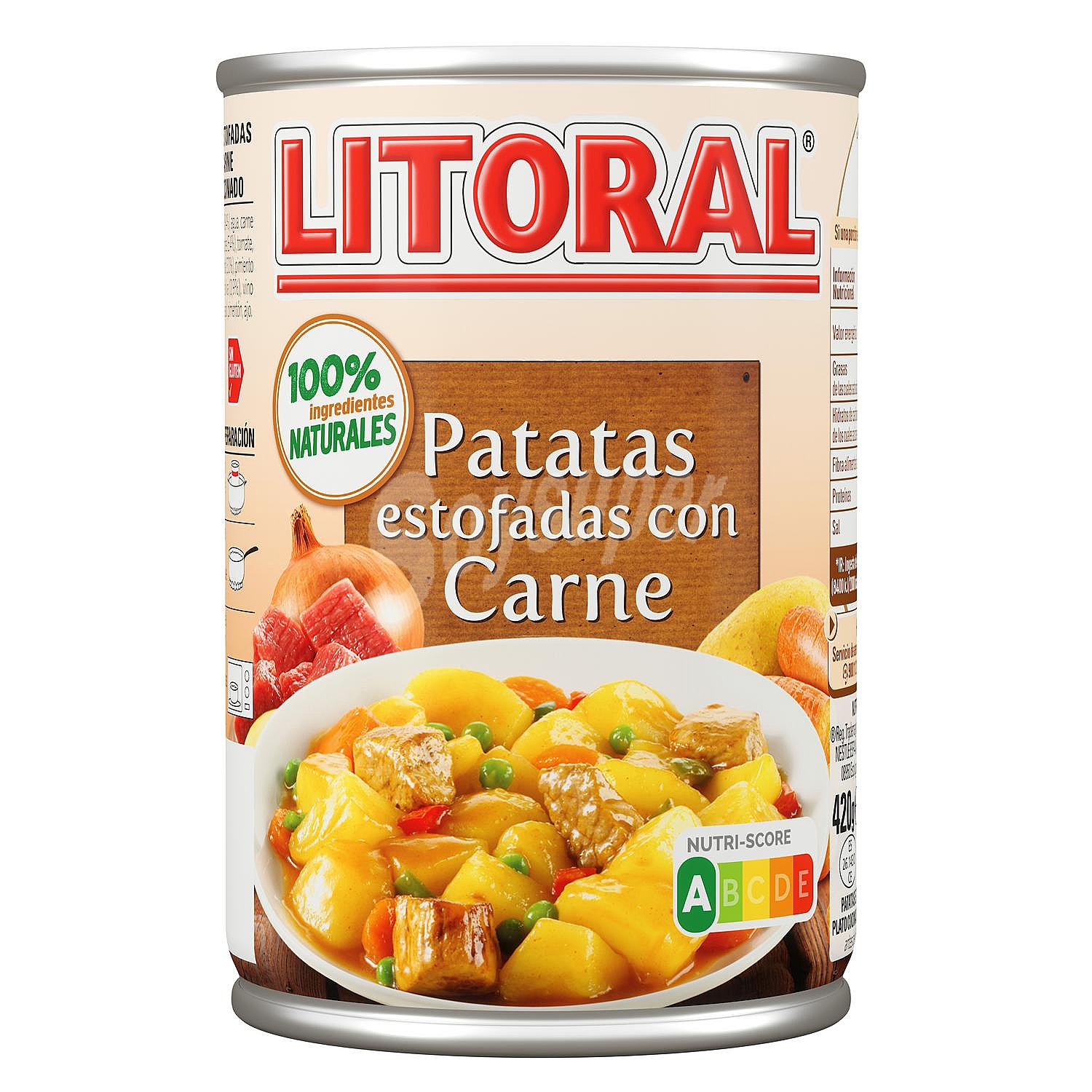 Patatas estofadas con carne Litoral sin gluten