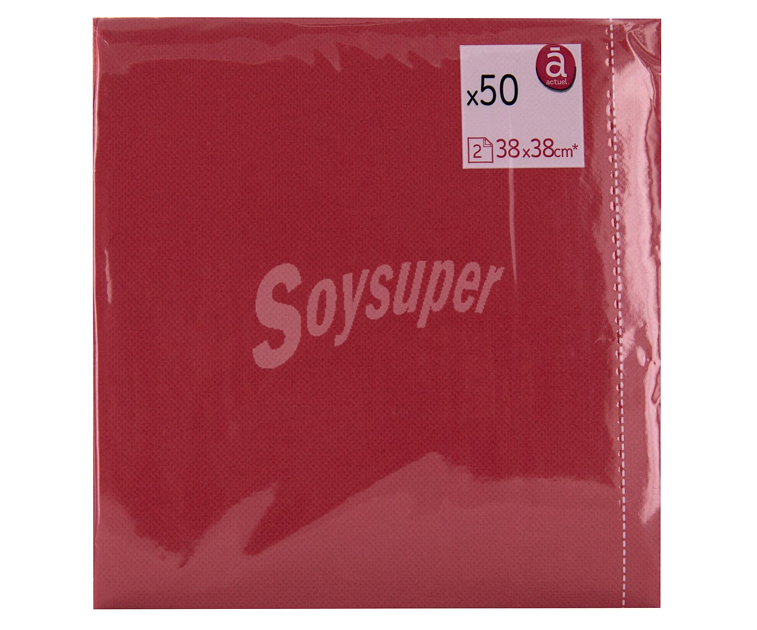 Servilletas de papel desechables rojas 2 capas 38 x 38 cm.