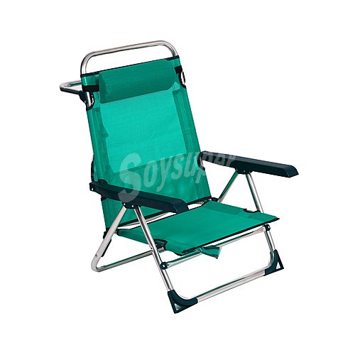 Silla Playa aluminio textil color verde, alco