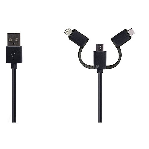 Cable de carga 3 en 1 Micro usb, Lightning y USB C, selecline