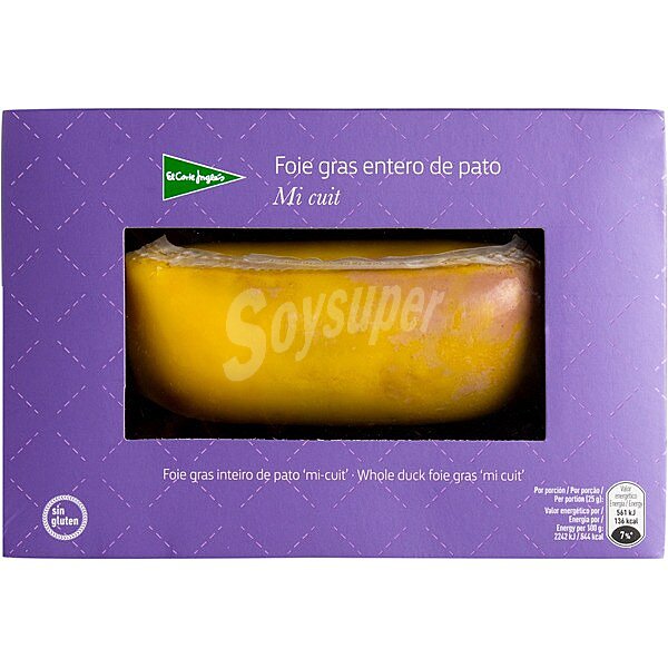 Foie gras de pato entero mi cuit envase 250 g