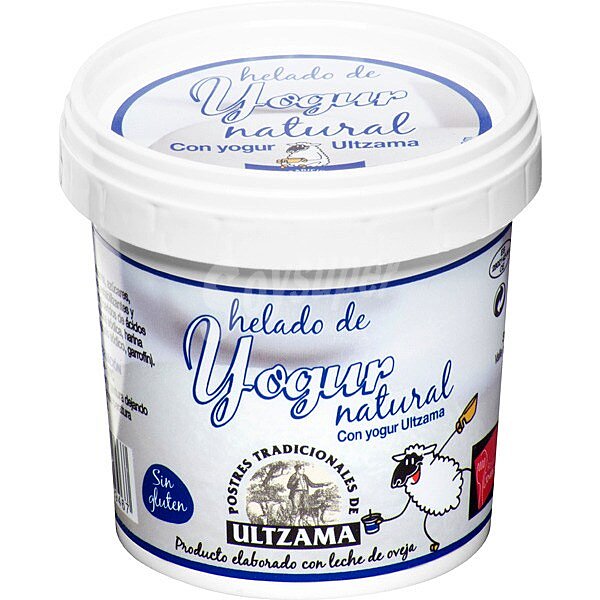 Helado de yogur natural con leche de oveja sin gluten tarrina 125 ml