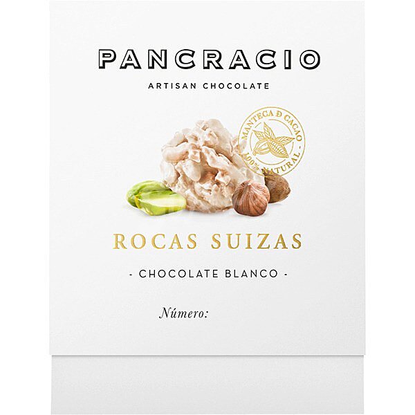 Rocas suizas de chocolate blanco estuche 140 g