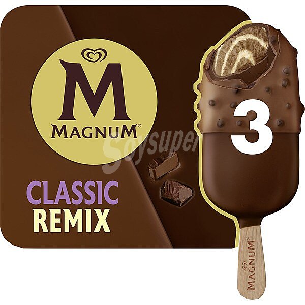 Classic Remix helado de chocolate y helado de vainilla con chocolate 3 unidades