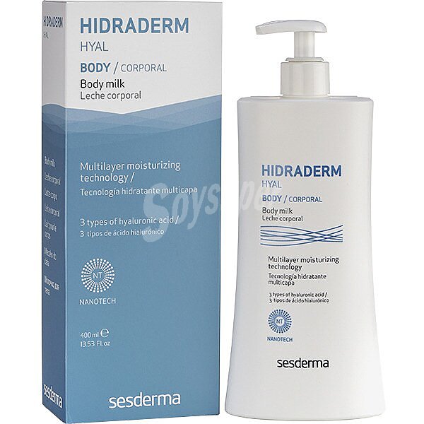 Hidraderm hyal leche corporal hidratante frasco 400 ml tecnología hidratante multicapa