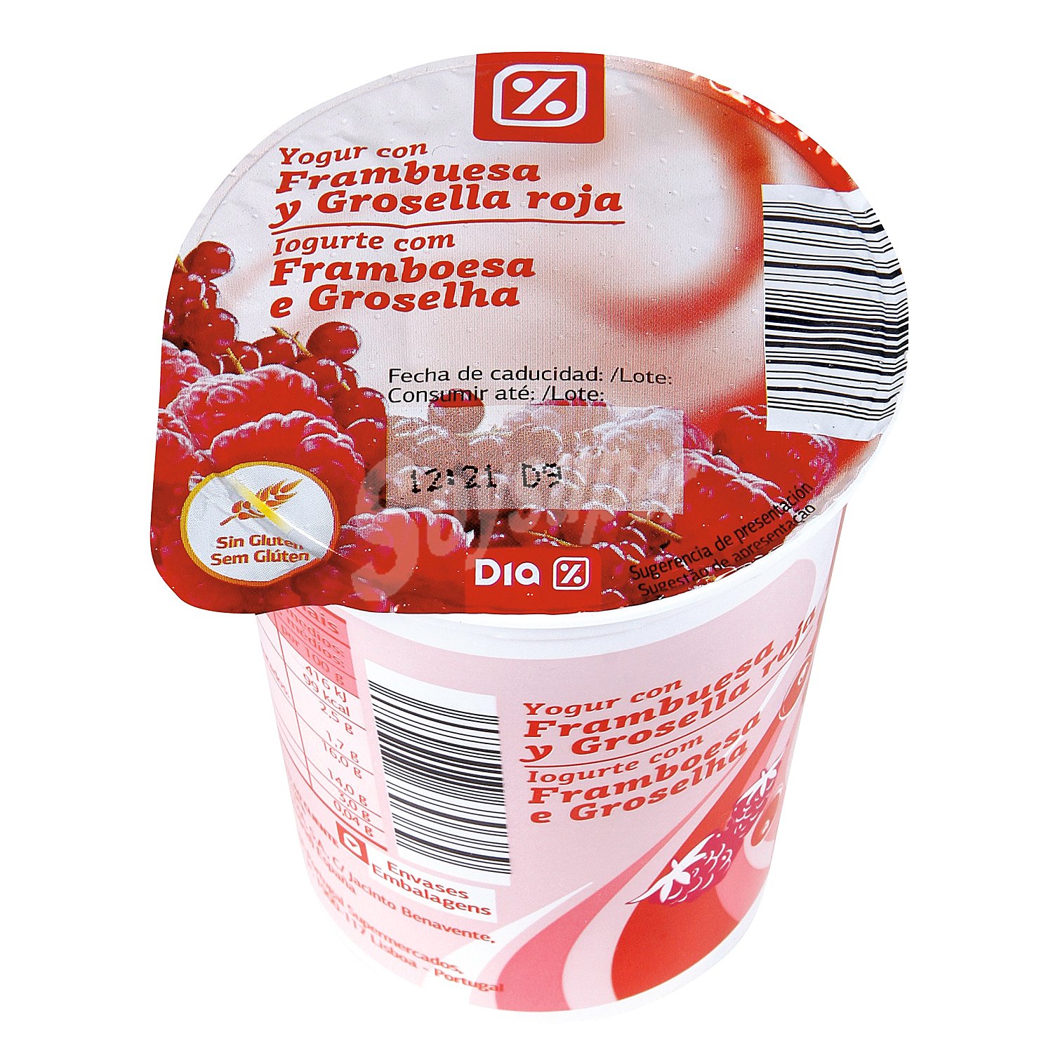 Yogur con frambuesa