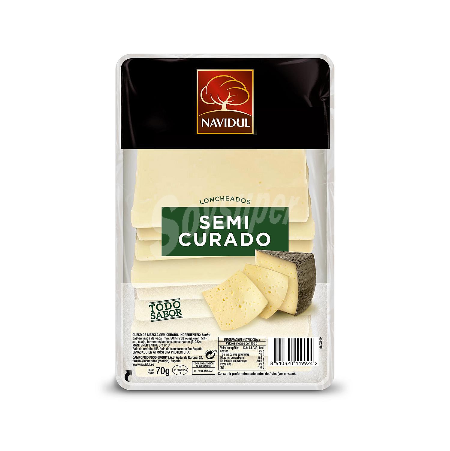 Queso semicurado mezcla en lonchas