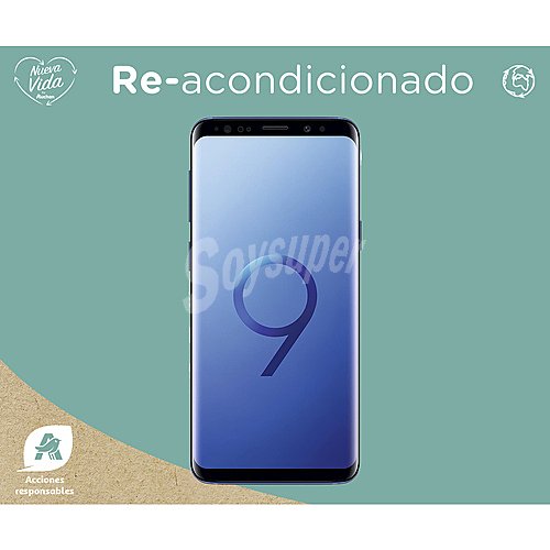 Samsung Galaxy S9 azul (reacondicionado), 64GB + 4GB Ram, pantalla 14,7cm (5,8)