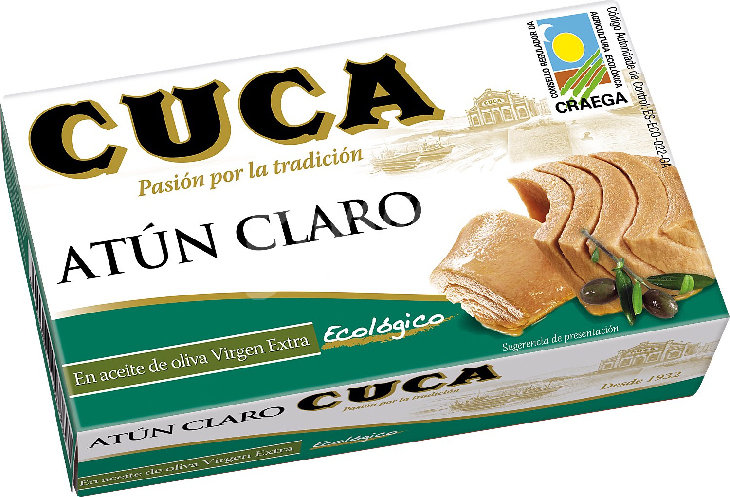 Atún claro en aceite de oliva virgen extra ecológico