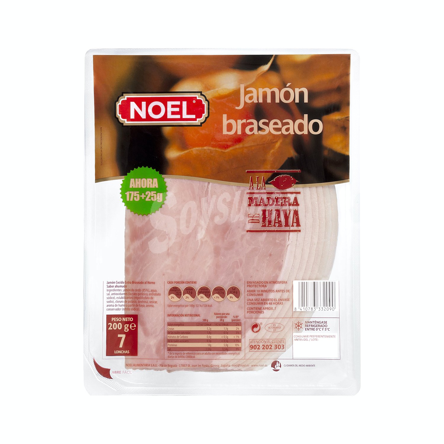 Jamón cocido braseado lonchas