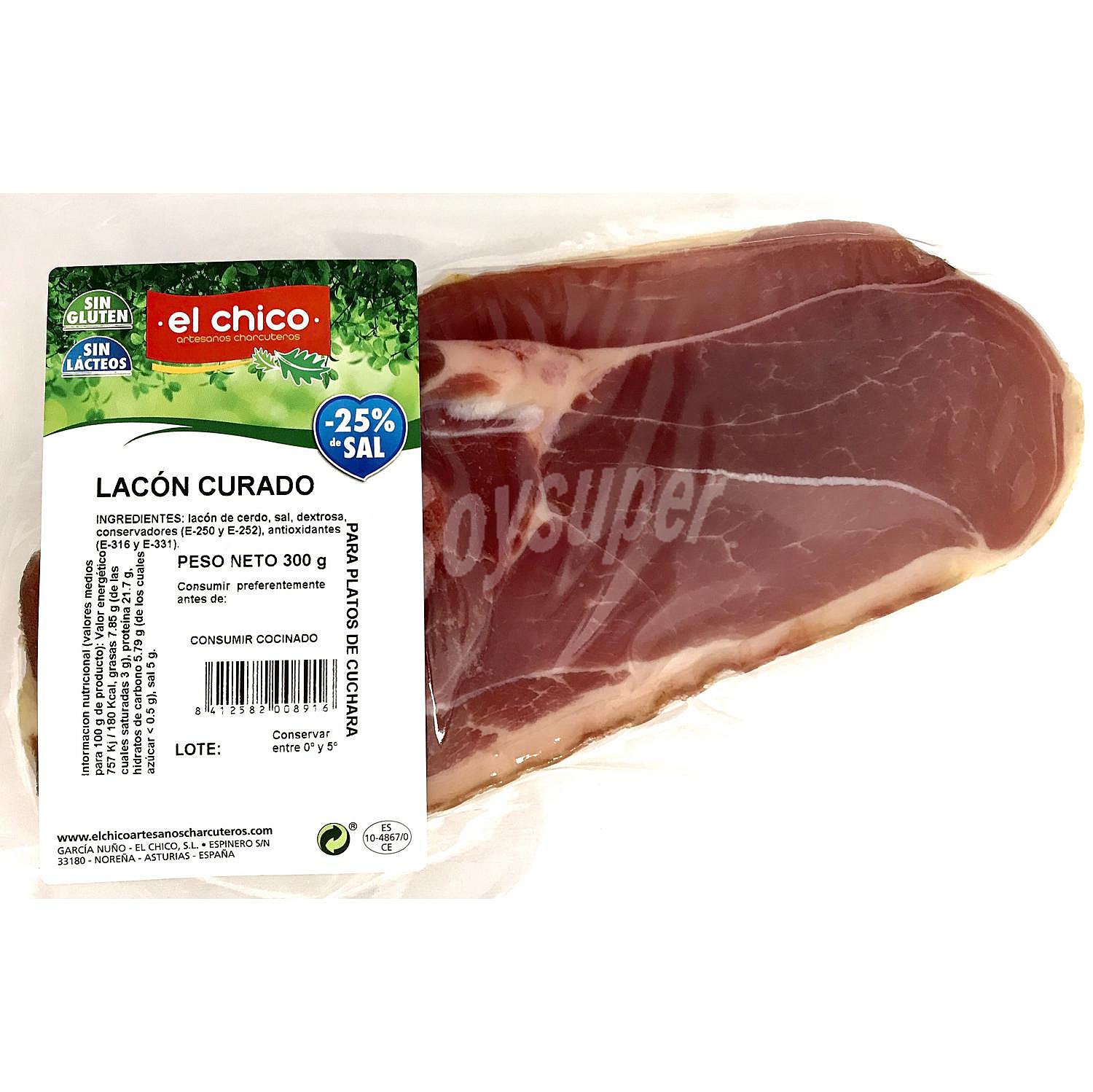 Lacon curado -25% sal sin gluten