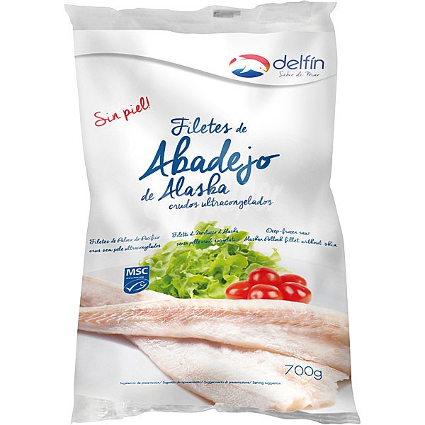 Filetes de abadejo de Alaska bolsa 700 g neto escurrido