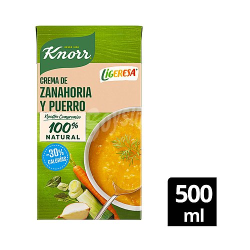 Knorr Crema de zanahorias y puerros knorr ligeresa