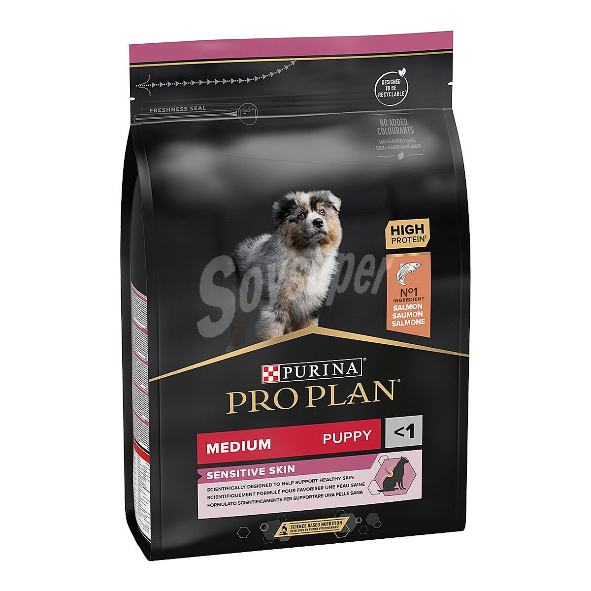 Sensitive Skin pienso para perros cachorros tamaño mediano con salmón con piel sensible rico en salmón y arroz