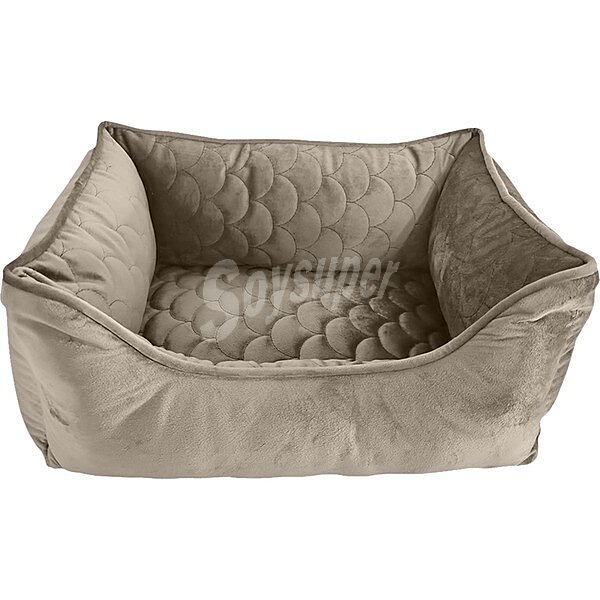 Cama para perros y gatos de terciopelo beige 61x45 cm 1 unidad