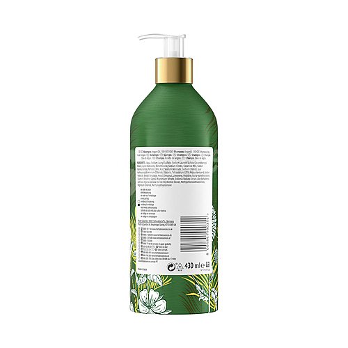 Herbal essences Champú reparador con aceite de Argán y botella metálica reutilizable herbal essences