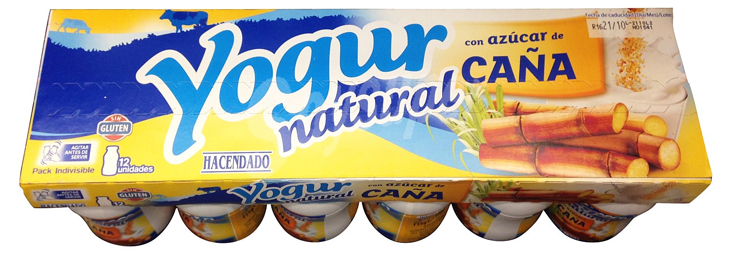 Yogur liquido natural con azucar de caña