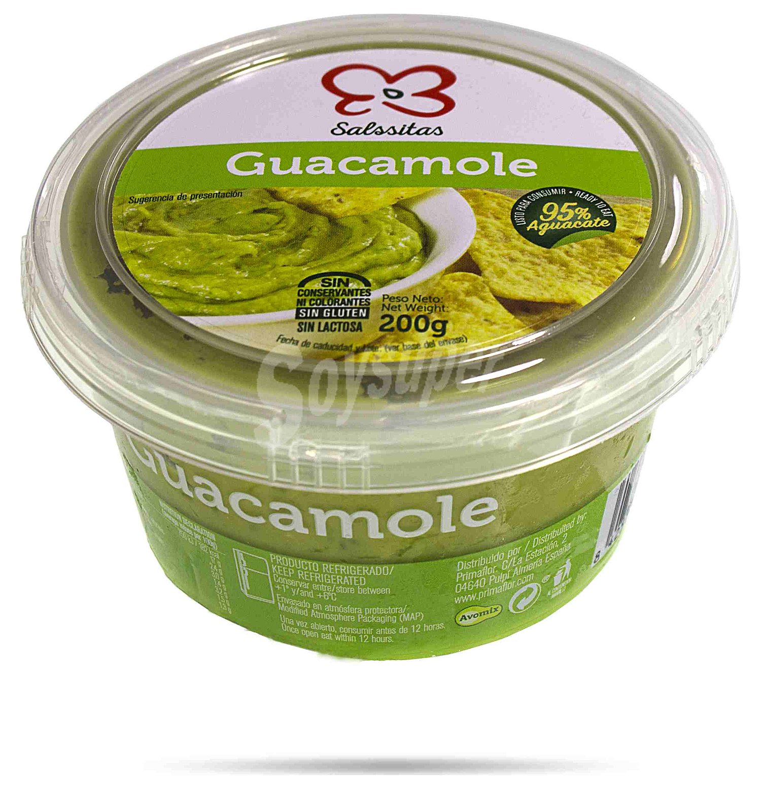 Guacamole sin gluten y sin lactosa