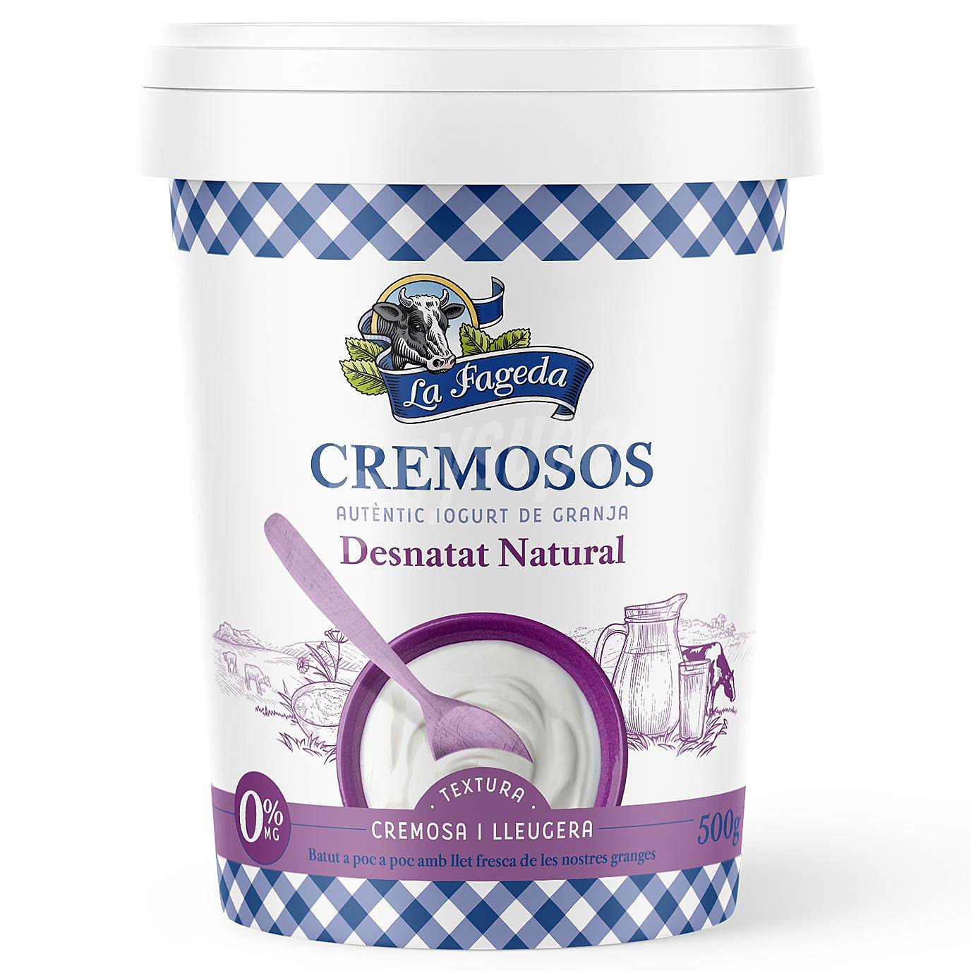 Yogur natural cremoso desnatado 0% m.g