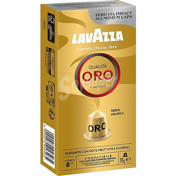 Qualitá Oro café en cápsulas 100% arábica intensidad ápsulas compatibles con máquinas Nespresso